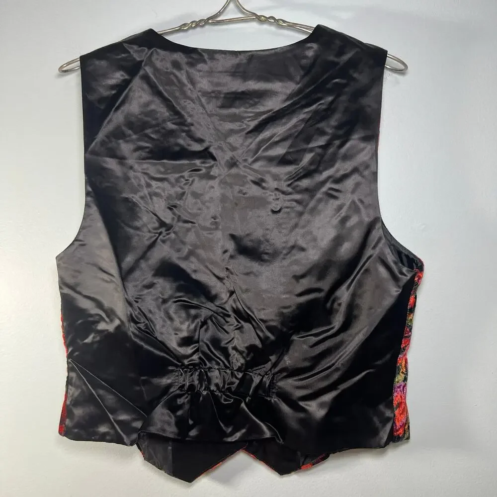 Women's Red Floral Vest - Picture 2 of 11